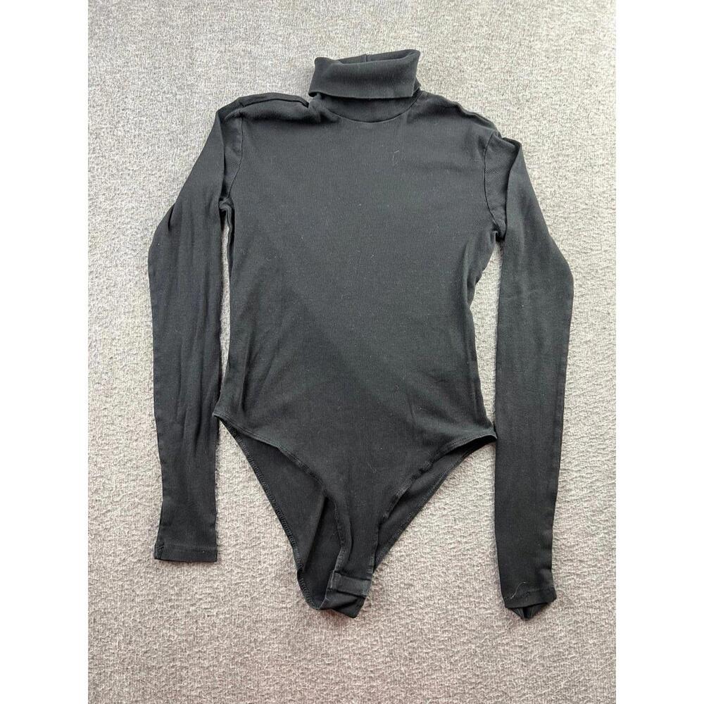 H&M Black Long‎ Sleeve Turtleneck Bodysuit Size Small